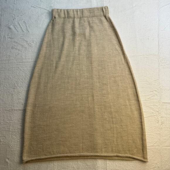 Lauren Manoogian Sleeveless Base Shell Midi Skirt Set Ecru Slub 1 / Small Alpaca - Picture 14 of 16